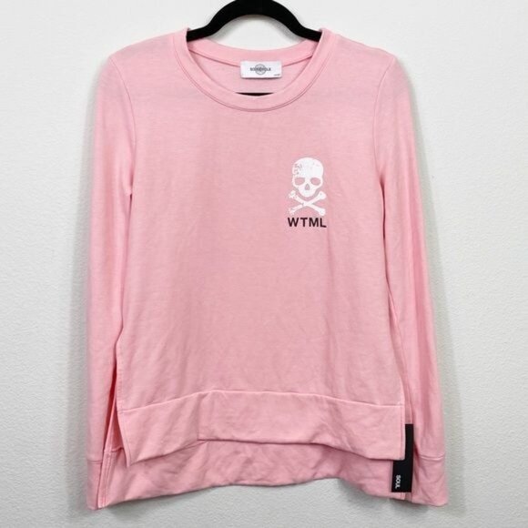 Soulcycle WTML Skull Crossbones Pink Sweatshirt NWT XS - Picture 2 of 9